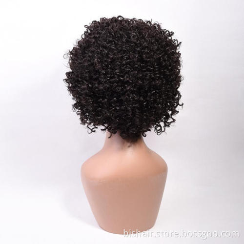 Unprocessed virgin Brazilian cuticle aligned hair cuticle aligned bundles raw shrot kinky curly  human hair wigs
